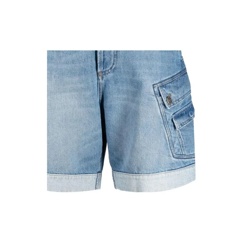 BALMAIN Denim Shorts Men Blue-5