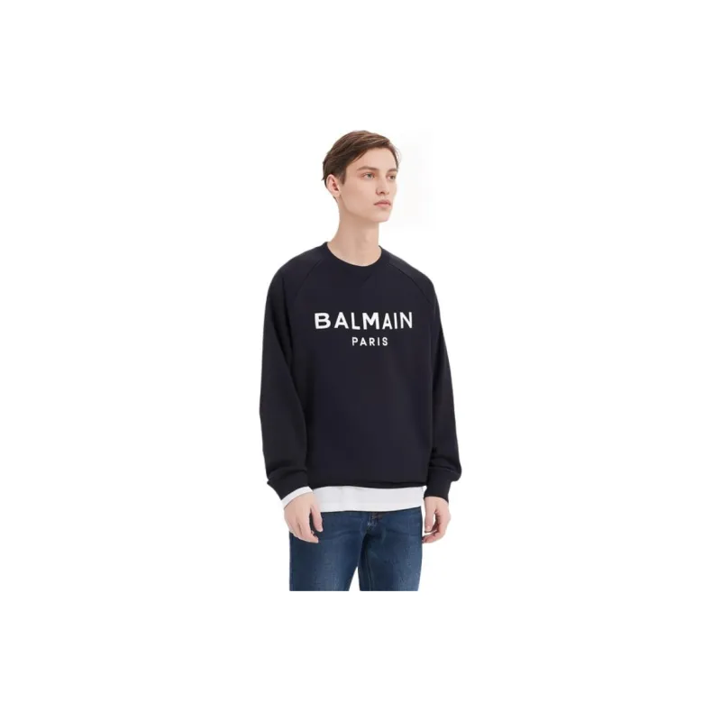 BALMAIN Logo Printed Crewneck Sweatshirt-4