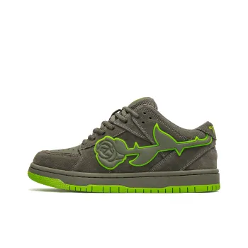 Youthloser Coverage Anti Slip And Wear Resistant Low Top Skateboard Shoes Unisex Brown Green