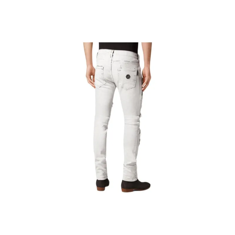 PHILIPP PLEIN Ripped Stonewashed Skinny Jeans-3