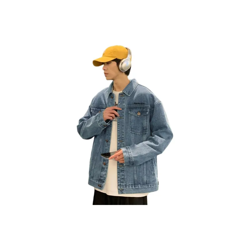 Tonlion Denim Jacket Men's Medium Denim Blue-2