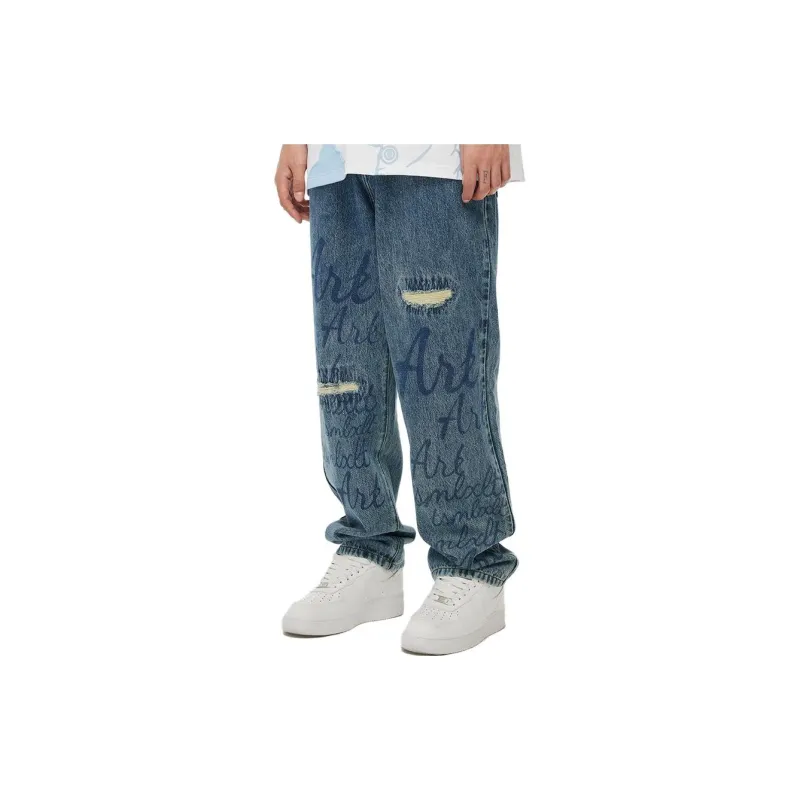 TSMLXLT Jeans Unisex Dark Denim Blue-1
