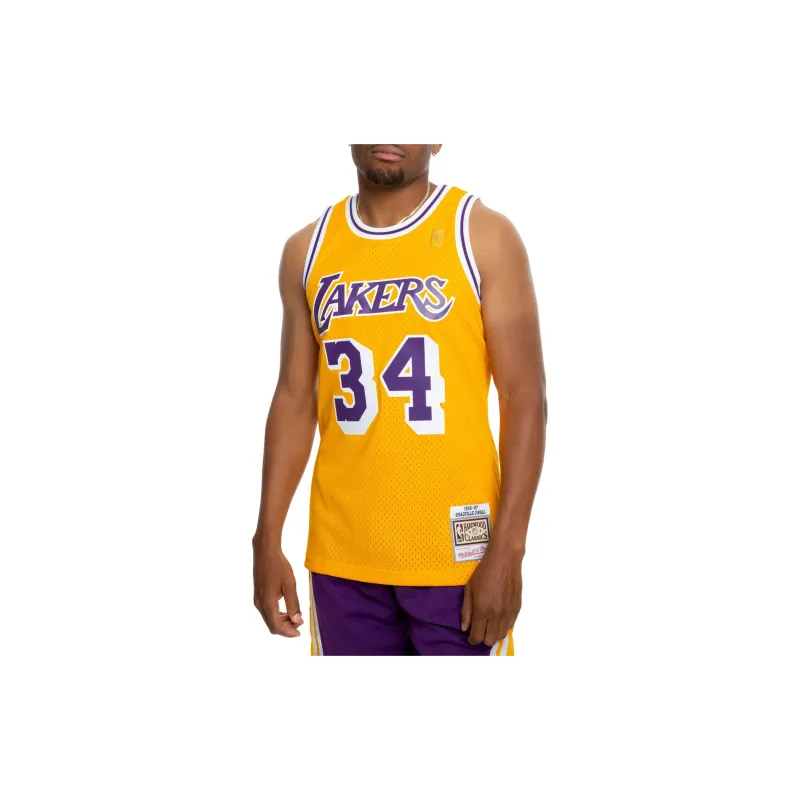 Mitchell & Ness Los Angeles Lakers Home 1996 97 Shaquille O'Neal Swingman Jersey-4