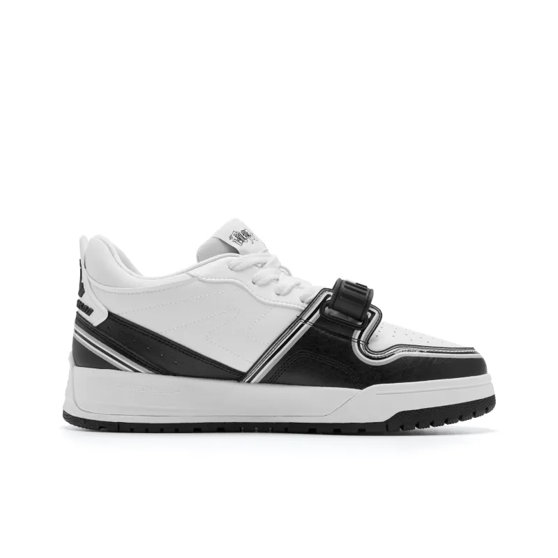 QIAODAN Legend Vintage Basketball Shoes Men Low Top Black/Jordan White-1