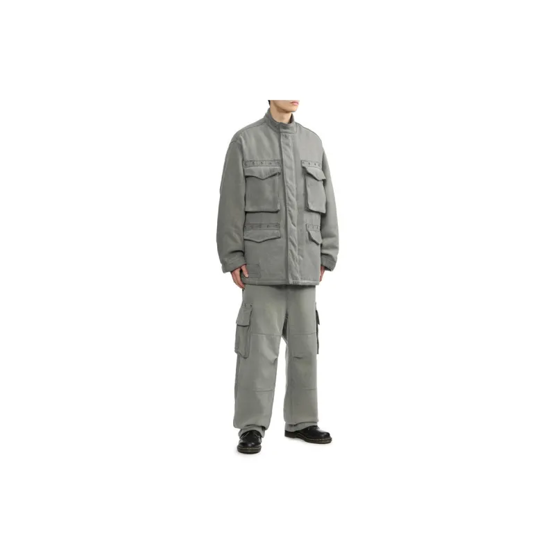 Izzue High waisted Cotton Cargo Trousers-4