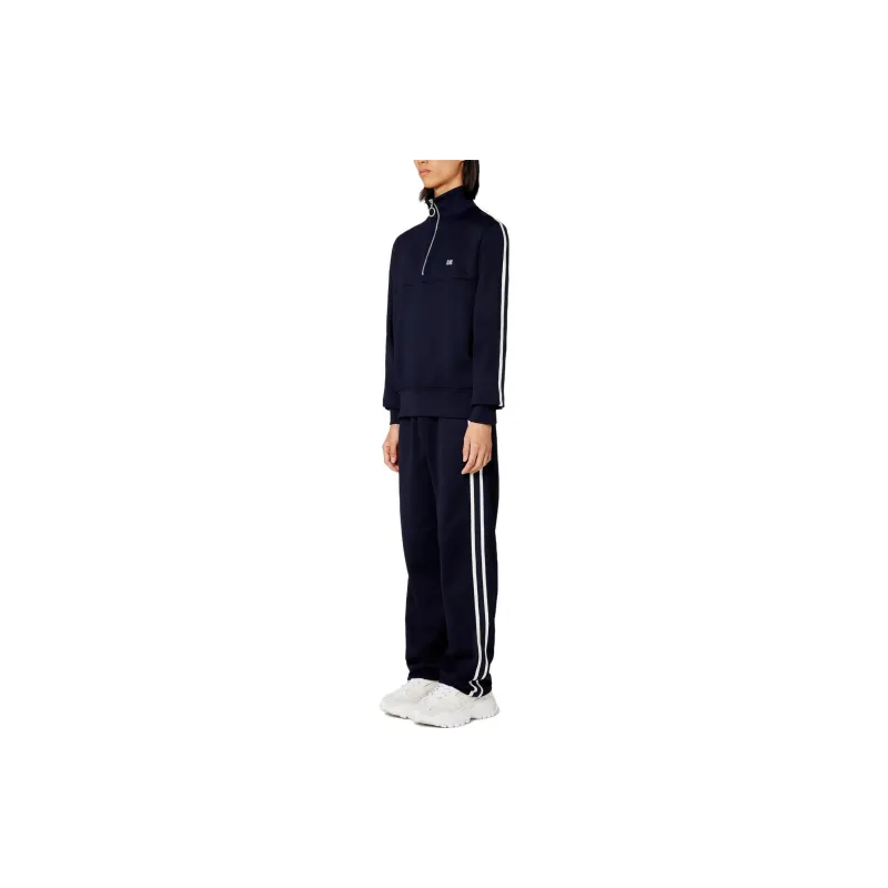 AMIPARIS Paris Striped Short Zip High Neck Sweatshirt-1