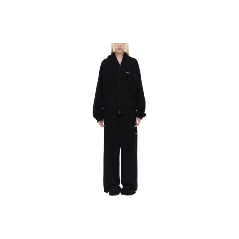 WE11DONE SS24 Knitted Sports Pants Unisex Black-2
