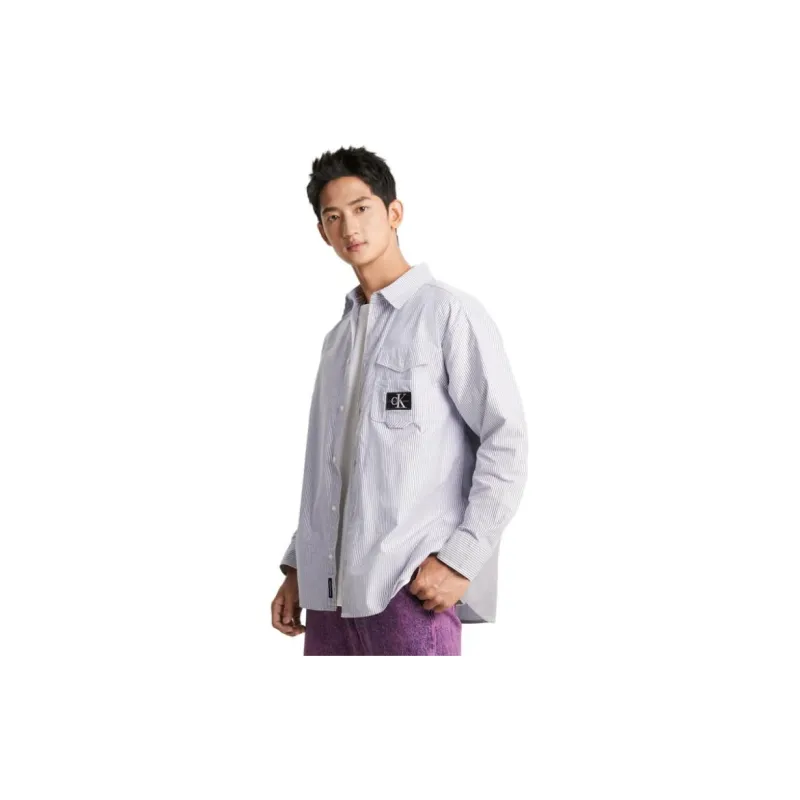 Calvin Klein Shirts Men Gray White-3