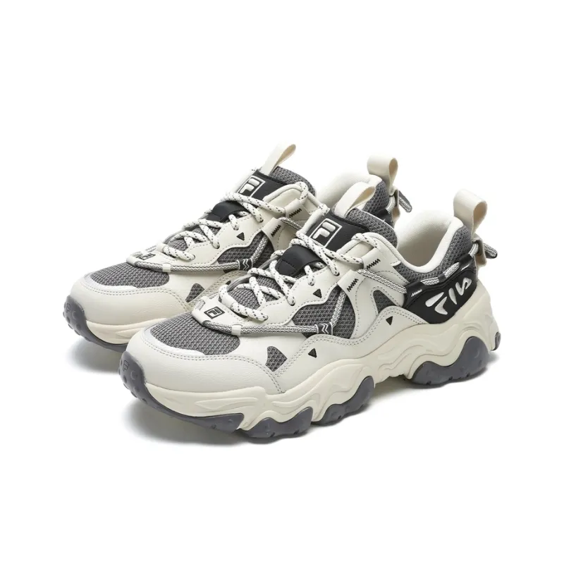 FILA Running Durable Lightweight Moisture Wicking And Coverage Low Top Running Shoes Men's White Gray-2