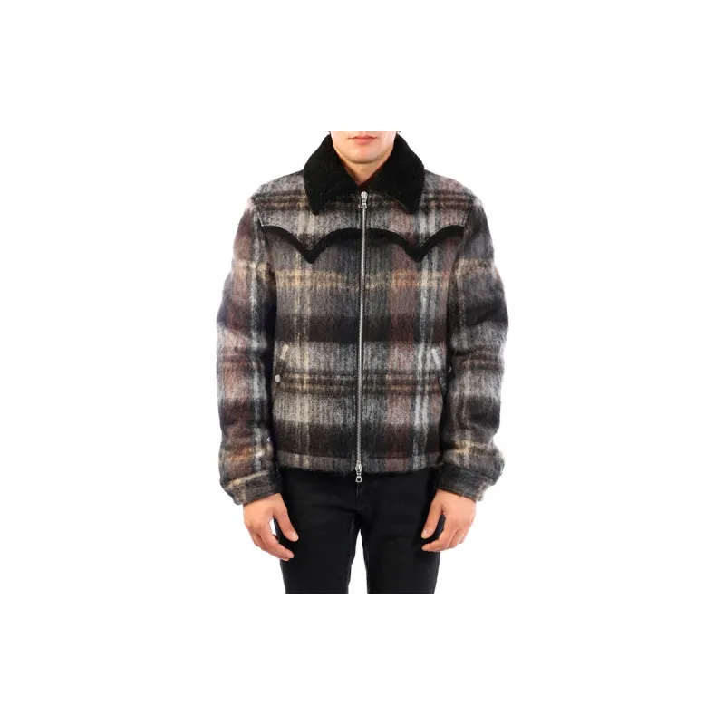AMIRI Plaid Short Trench Coat-1