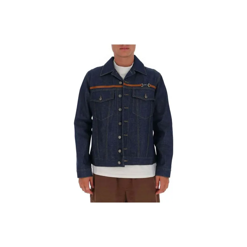 GUCCI Denim Jacket Men's Dark Blue-1