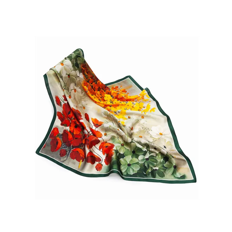 Shanghai Story 100% Mulberry Silk Silk Scarves Women's Patch Bamboo Leaf Flower Gift Box Set-105