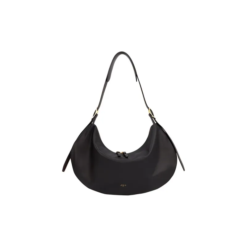 APEDE MOD Top Grain Cow Leather Crescent Bag Avocado Pack Handbag Shoulder Bag Medium Size Women's Chocolate Matte-0