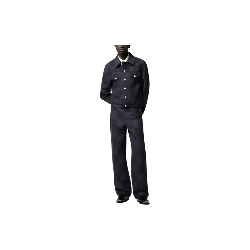 LOUIS VUITTON Damier Tailored Wool Trucker Jacket-1