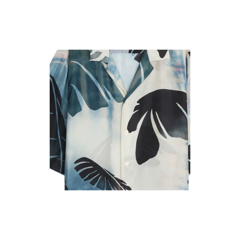DRIES VAN NOTEN Palm printed Silk Shirt-4