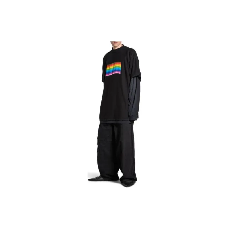 Balenciaga T Shirt Loose Fit Style Unisex Black-2