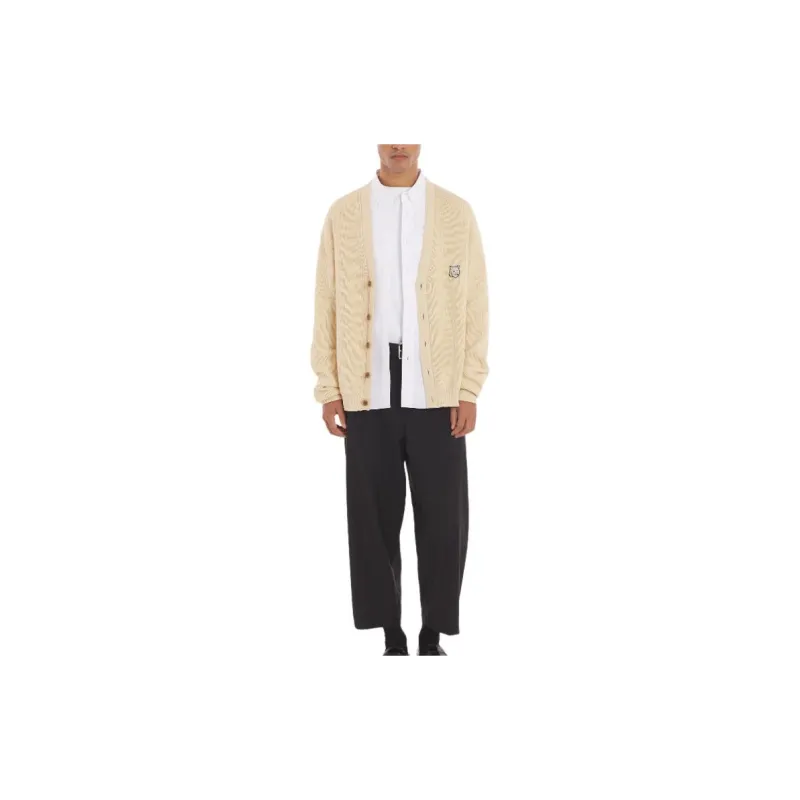 Maison Kitsune Fox Head Embroidered Knitted Cardigan-4