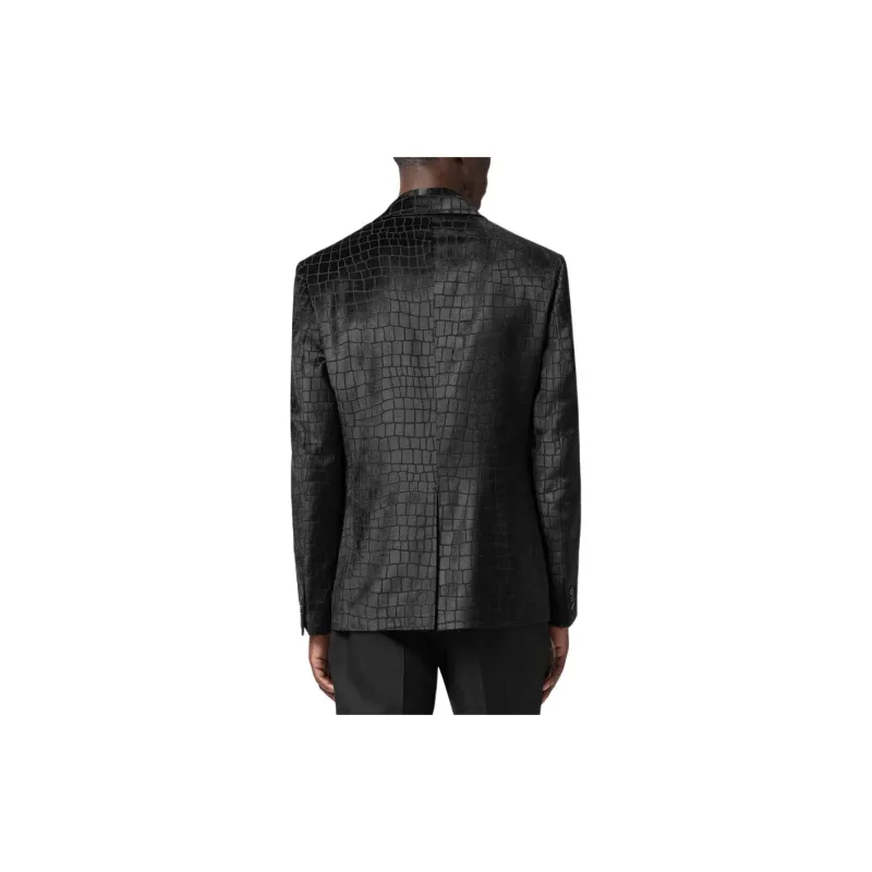 VERSACE SS24 Business Suits Coats Men's Obsidian Black Color-3
