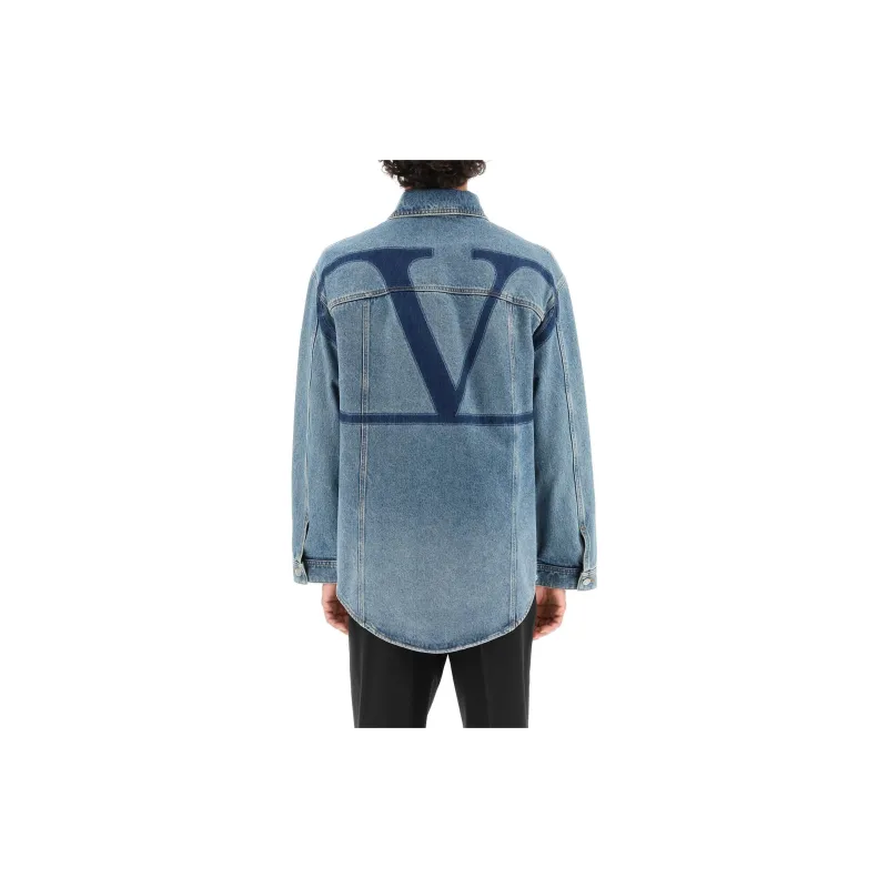 Valentino Denim Jackets Men Blue-2