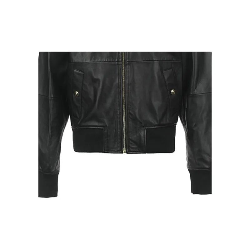 VERSACE JEANS COUTURE Logo embroidered Leather Jacket-5