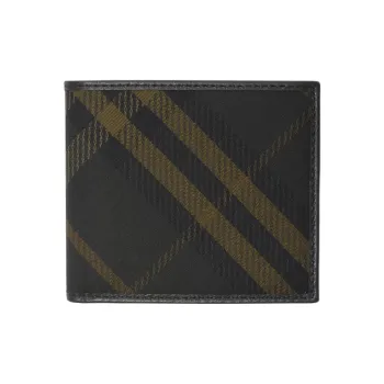 Burberry Polyester Wallet Men's Black Brown