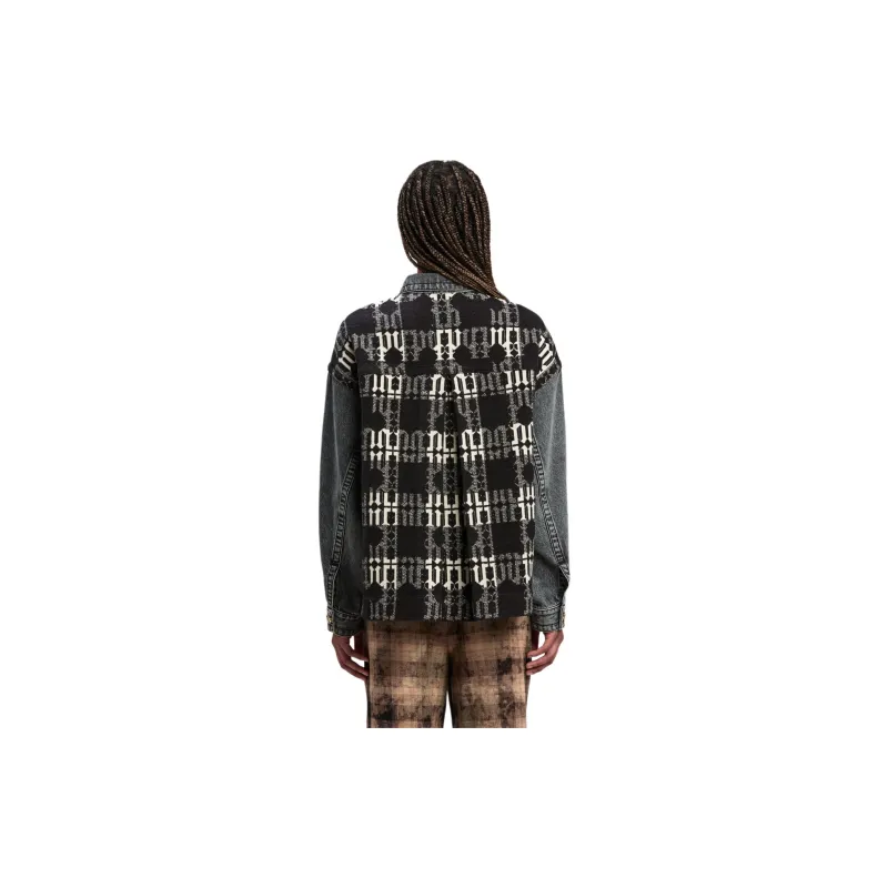 PALM ANGELS Monogram Jacquard Buttoned Denim Jacket-2