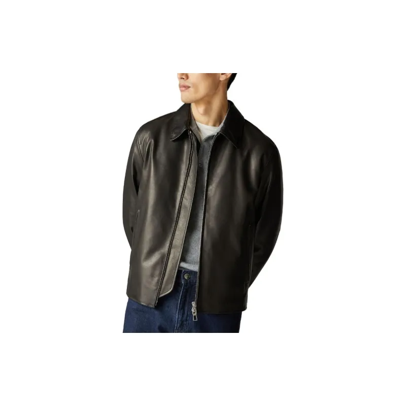 Loro Piana FW23 Leather Jacket Men's Black-3