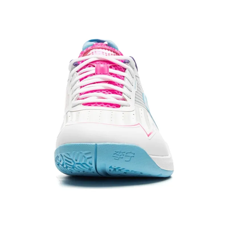 LiNing Anti-Slip Wear-Resistant Low-Top Badminton Shoes Unisex White Blue-5