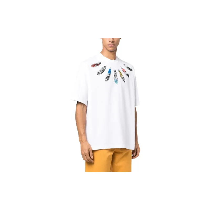 Marcelo Burlon County Of Milan Collar Feathers Over Printed T-shirt-3