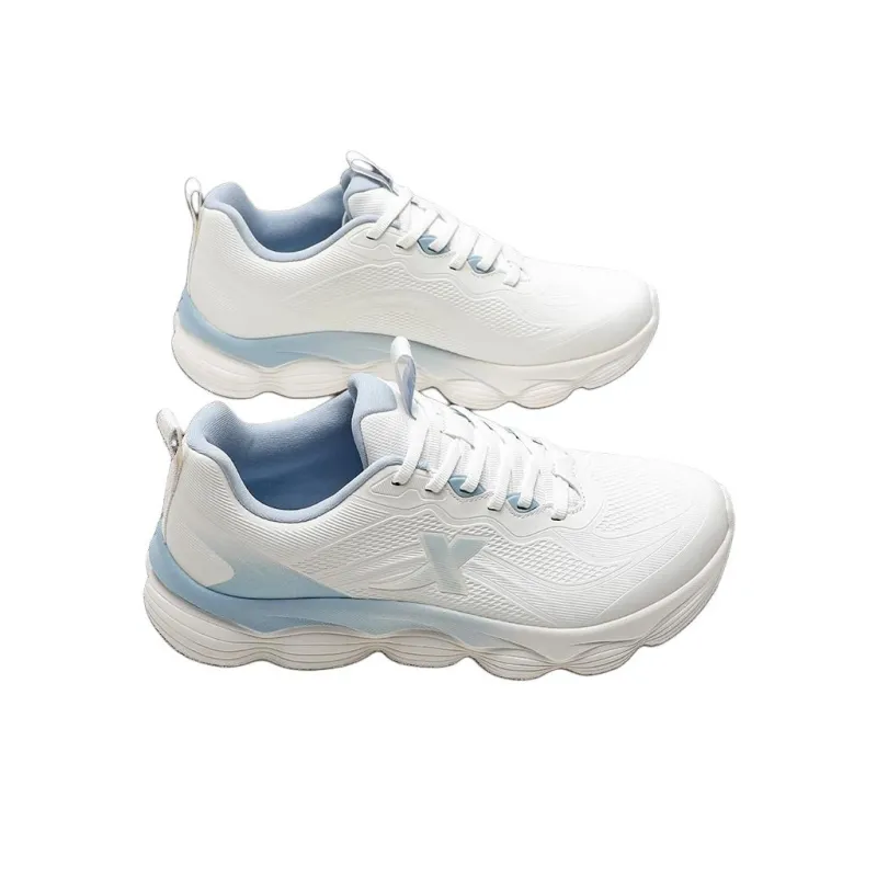 XTEP Slip-Resistant Cushioning Water-Resistant Low-Top Casual Running Shoes Men's White Blue-2