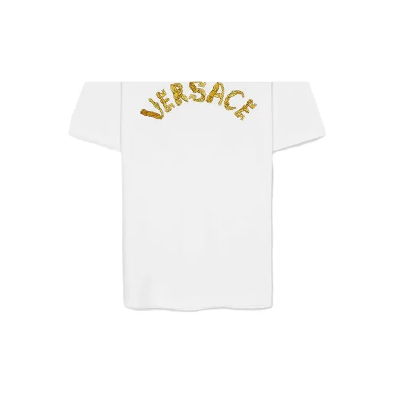 VERSACE Logo Embroidered Jersey T Shirt-3