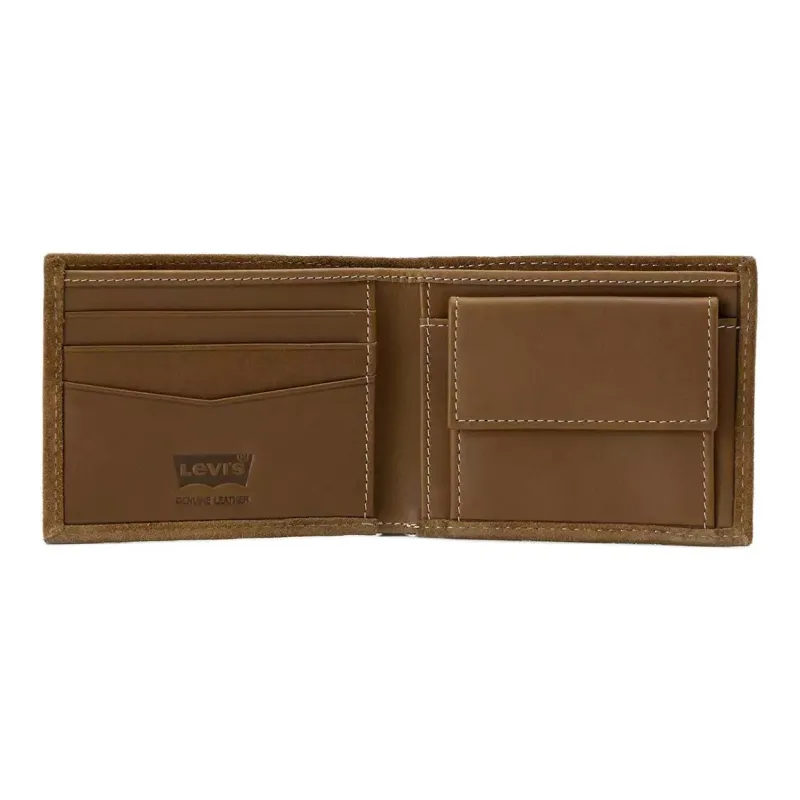 Levi’s Grained Cow Leather Wallet Men's Dark Brown-2