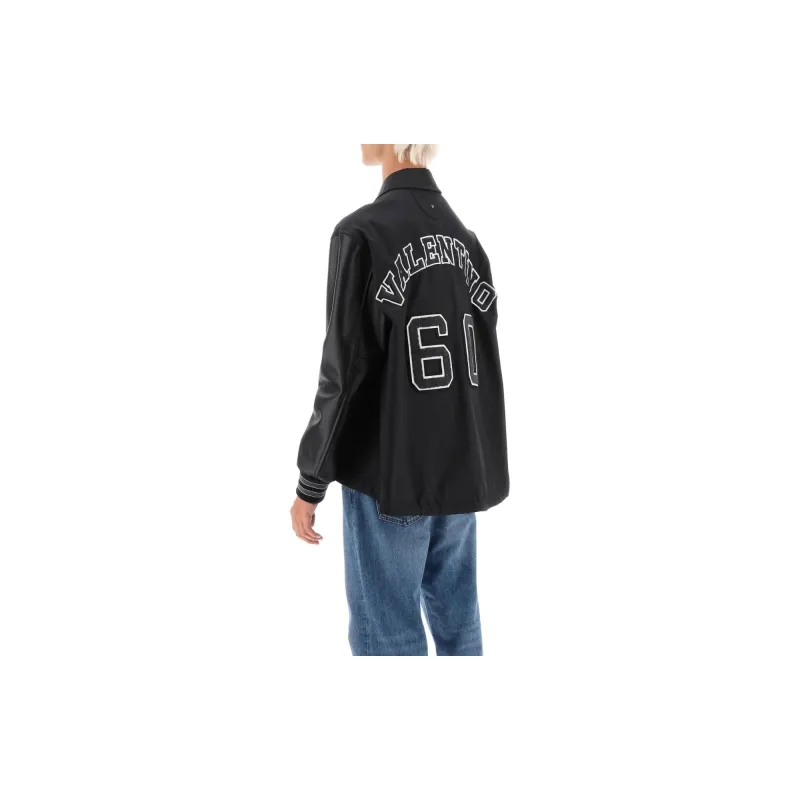 Valentino Buttoned Long Sleeved Varsity Jacket-4