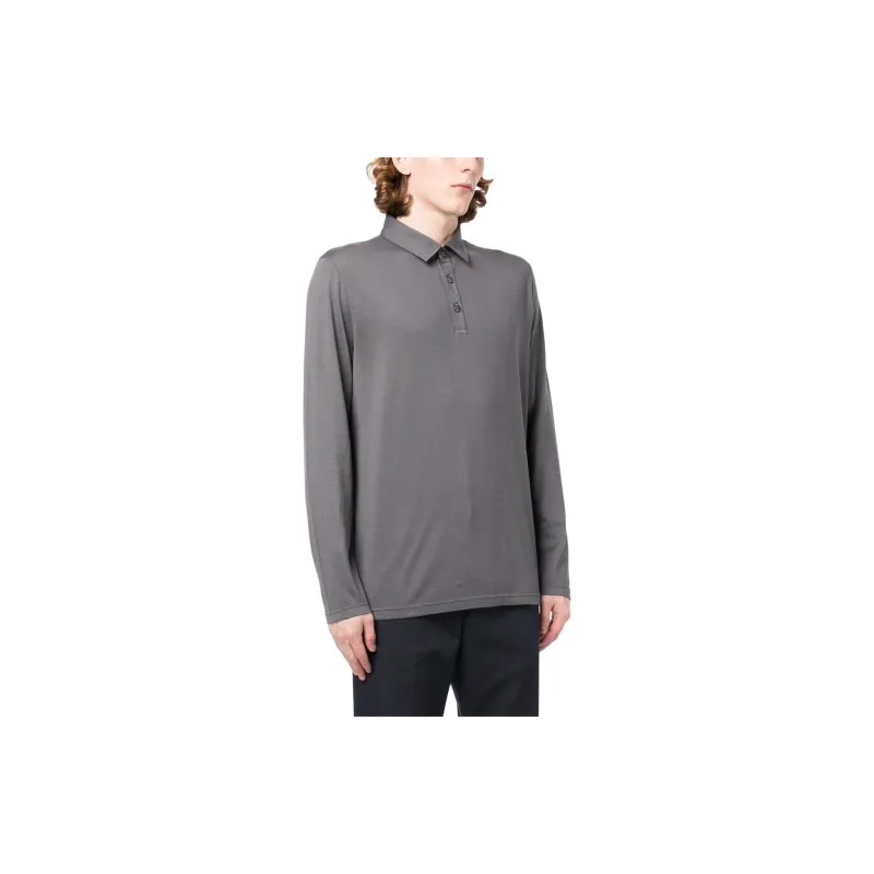 Kiton Long-sleeved Jersey Polo Shirt-3