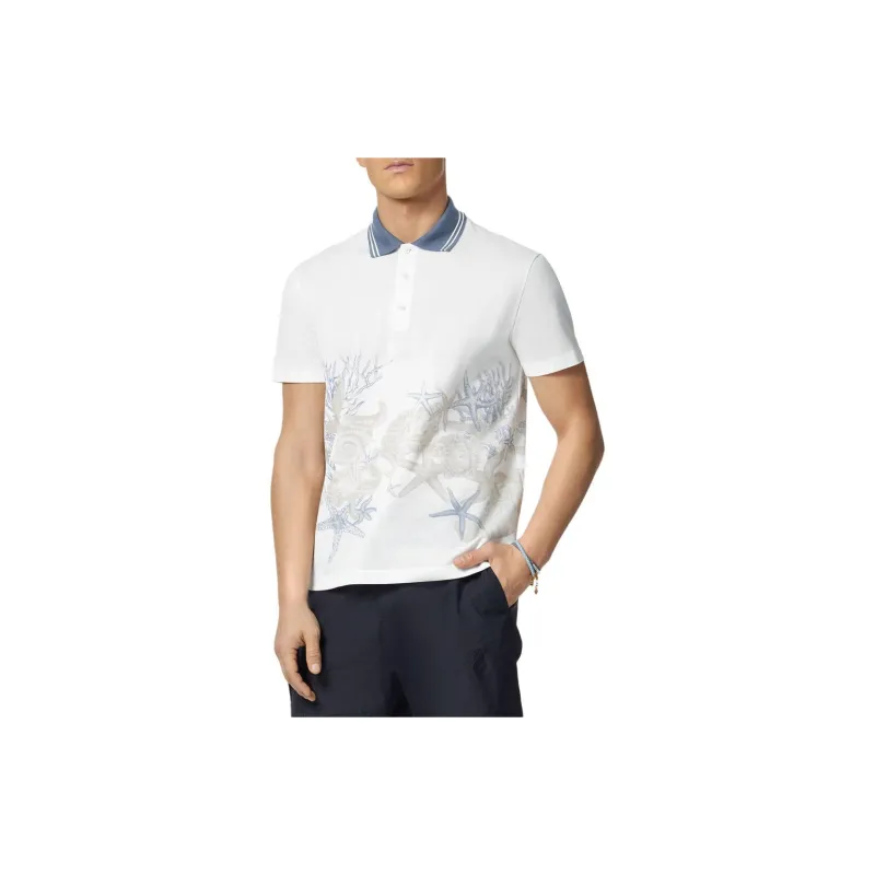 VERSACE Starfish Printed Short Sleeved Polo Shirt-1