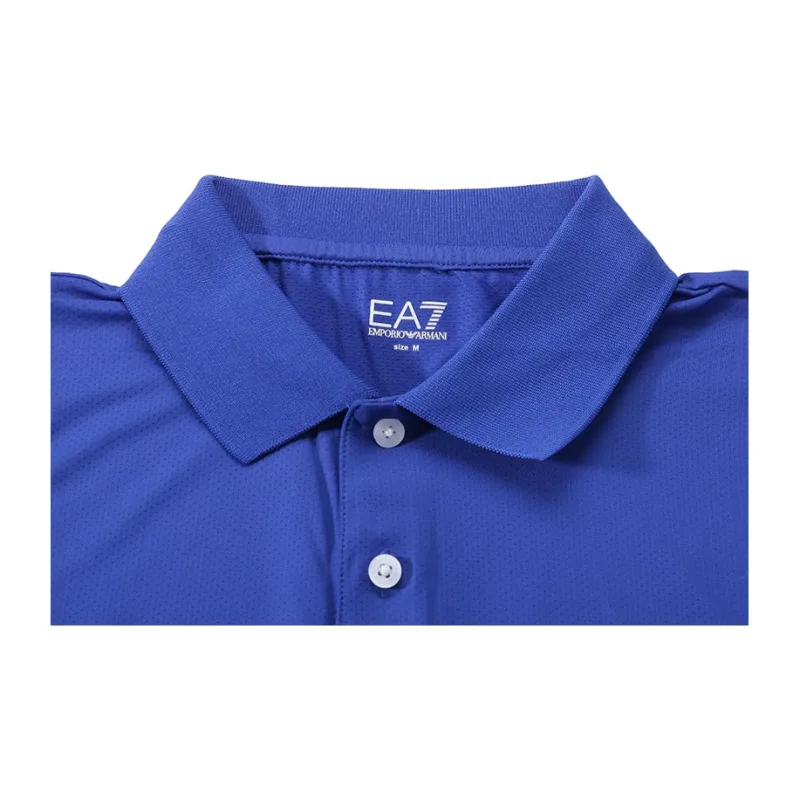 EMPORIO ARMANI EA7 SS24 Polo Shirt Men's Royal Blue-2