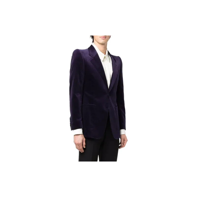 GUCCI Single breasted Velvet Blazer-2