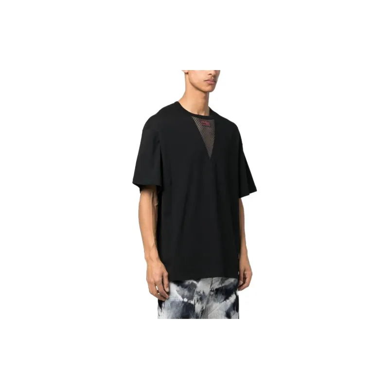 RAF SIMONS Fishnet panel Short sleeve T shirt-1