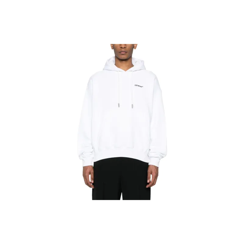 Off Logo Embroidered Drawstring Hoodie-3