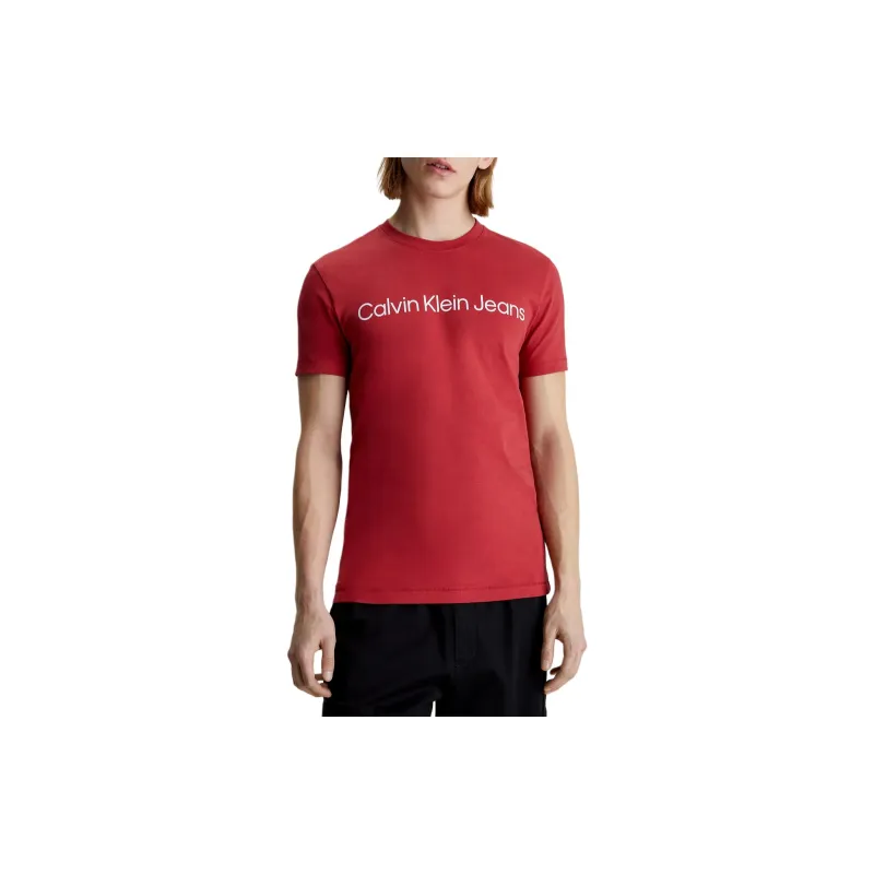 CALVIN KLEIN T Shirt Men's Garnet Red Europe Version-2