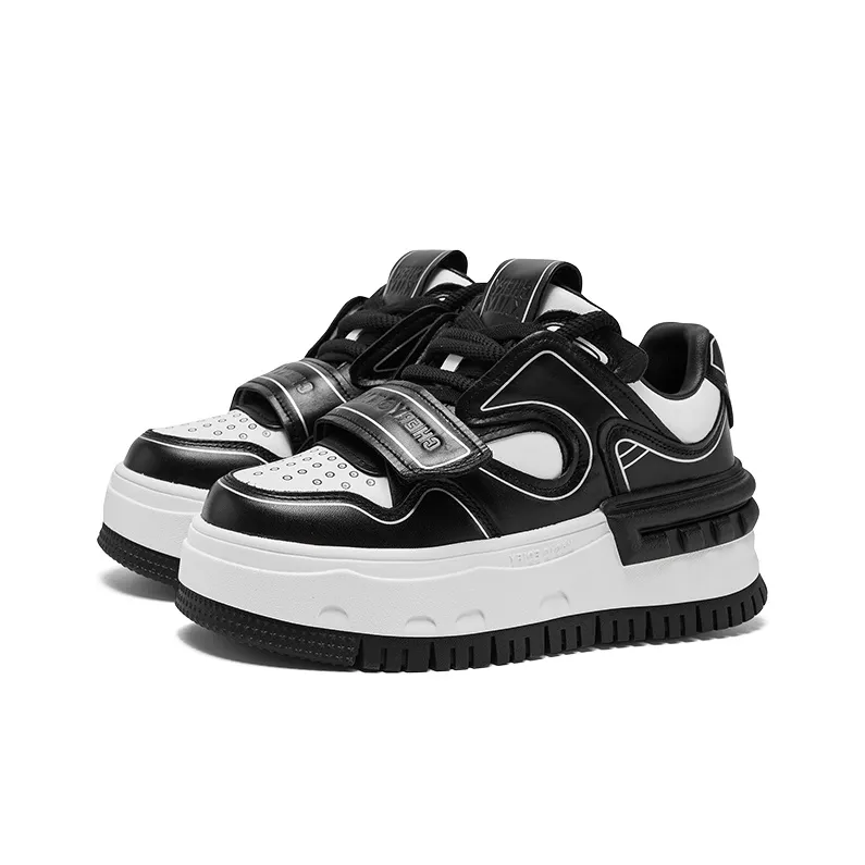 CHERYKALLY Wear-Resistant Lightweight Height Increasing Low-Top Skateboard Shoes Women's-5