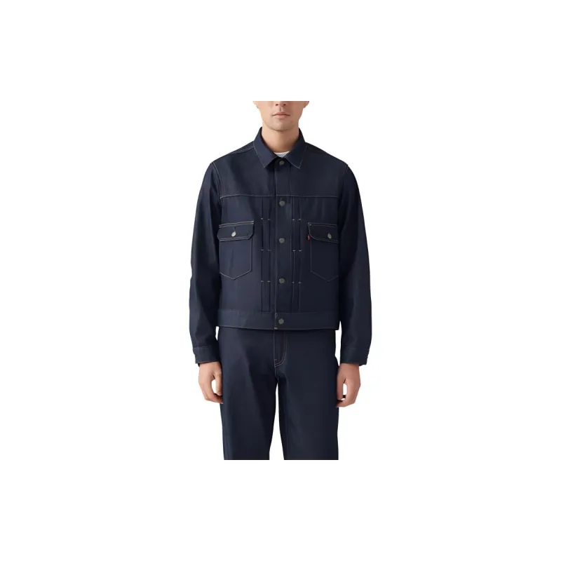 Levis WELLTHREAD Series Denim Jackets Men Dark Indigo-3