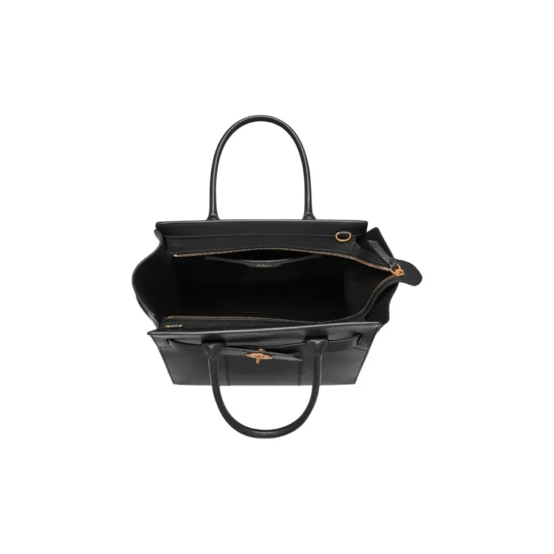 Mulberry Bayswater Pebbled Leather Crossbody Handbags Women's Black-3