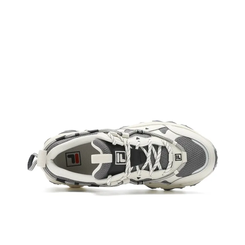 FILA Running Durable Lightweight Moisture Wicking And Coverage Low Top Running Shoes Men's White Gray-3