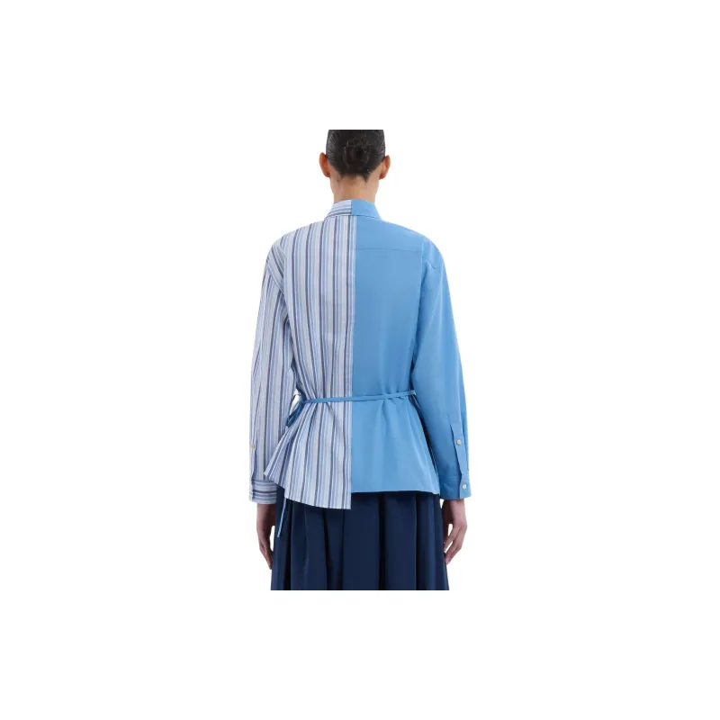 MARNI Striped Asymmetric Hem Shirt-2