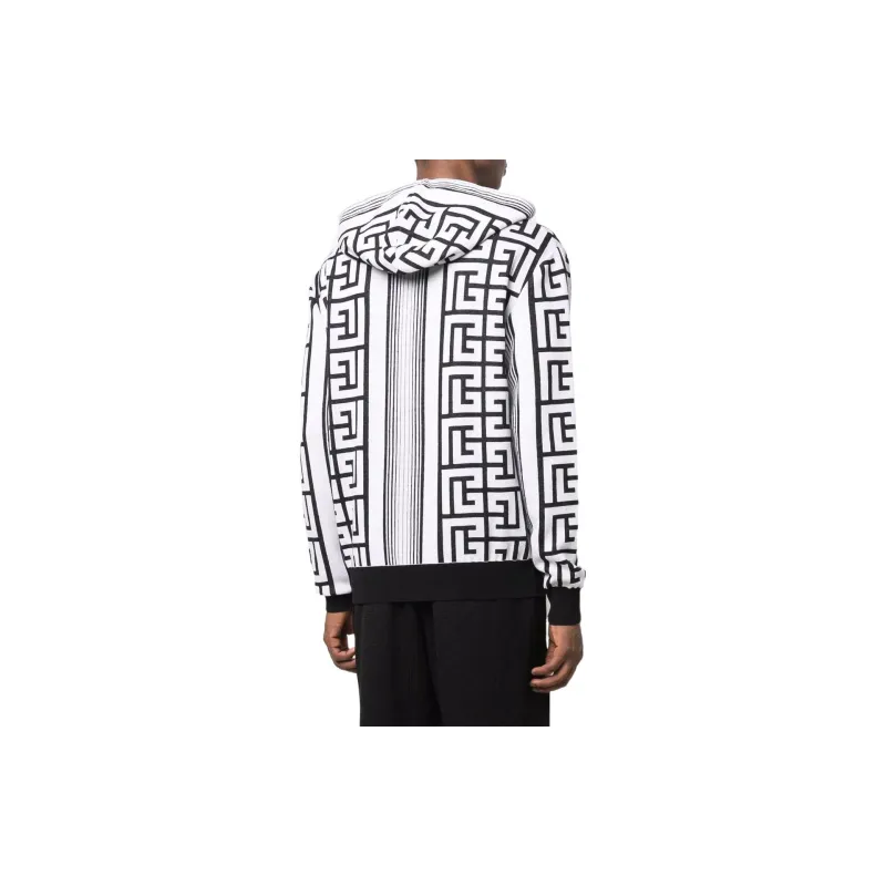 BALMAIN Monogram Drawstring Hoodie-2