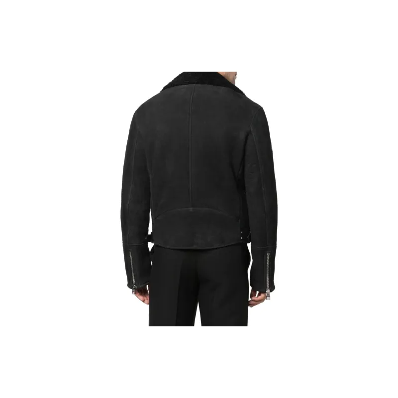 Alexander McQueen Logo-patch Shearling Biker Jacket-2