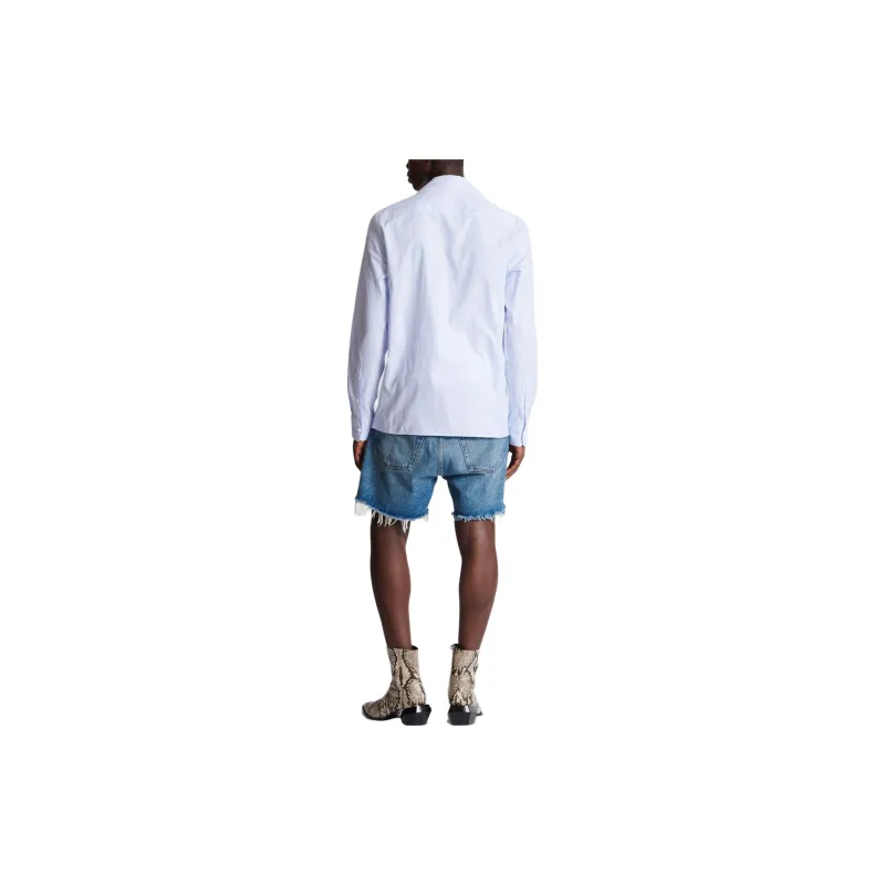 BALMAIN Logo embroidered Striped Shirt-4