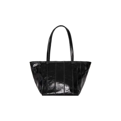 By Far Patchwork Creased Leather Shoulder Bag