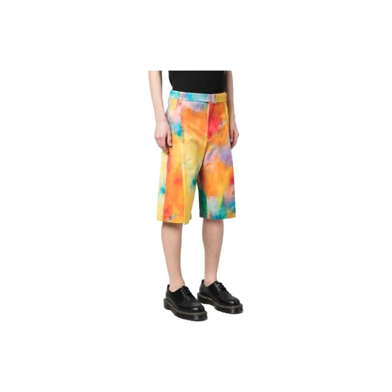 Études Tie dye print Pleated Wide leg Shorts-2